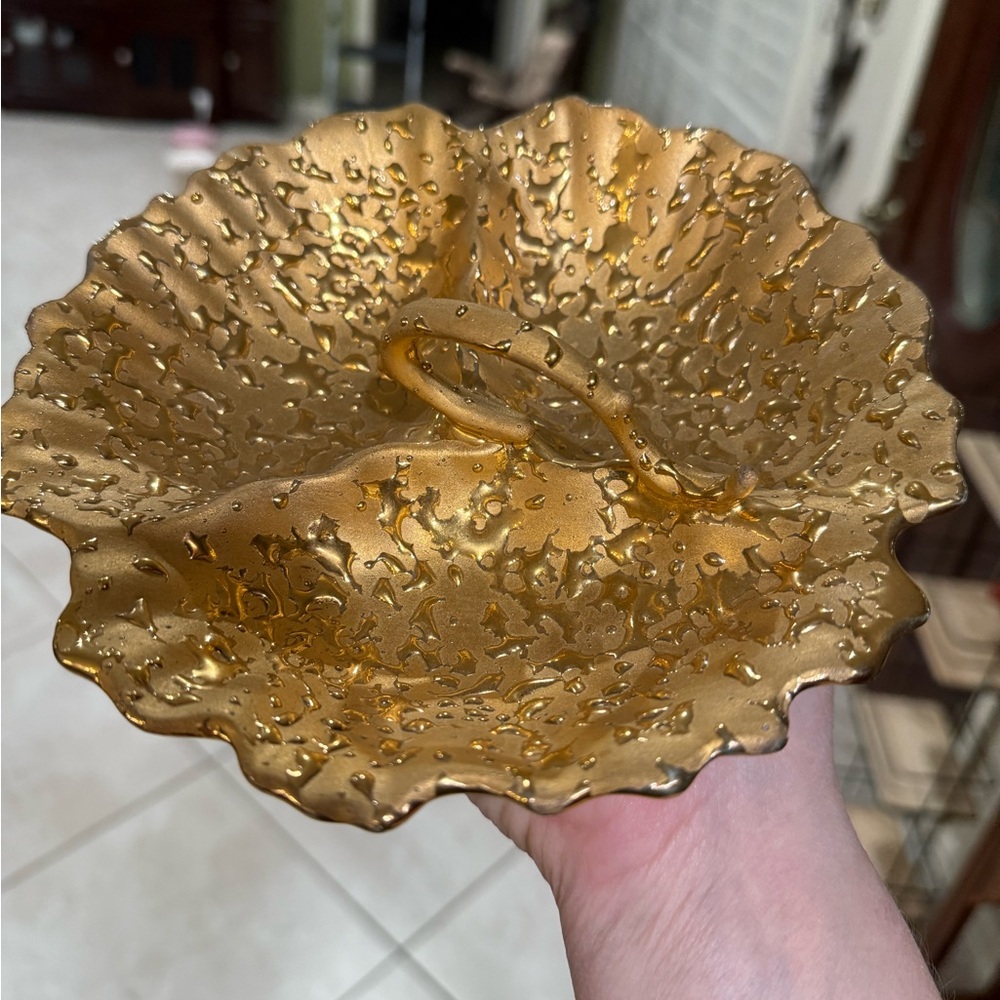 Vintage Weeping Gold Decorative Dish